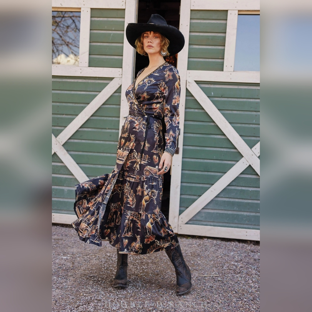 Rock And Roll Cowgirl Dress With Bell Sleeves